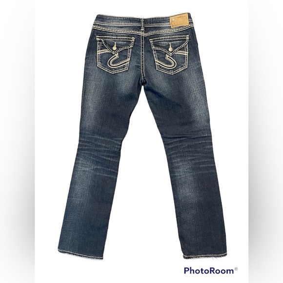 Silvers Berkley Flap Jeans EUC Button Pockets Dark Denim - Picture 7 of 12